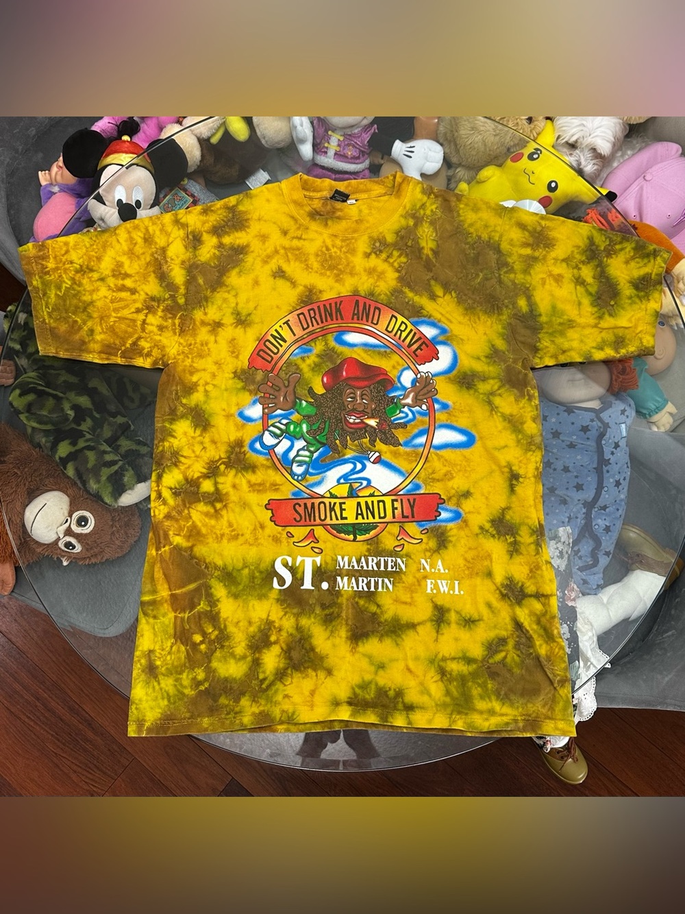 Yellow Tie-Dye Short Sleeve Graphic Tee - Smoke and Fly